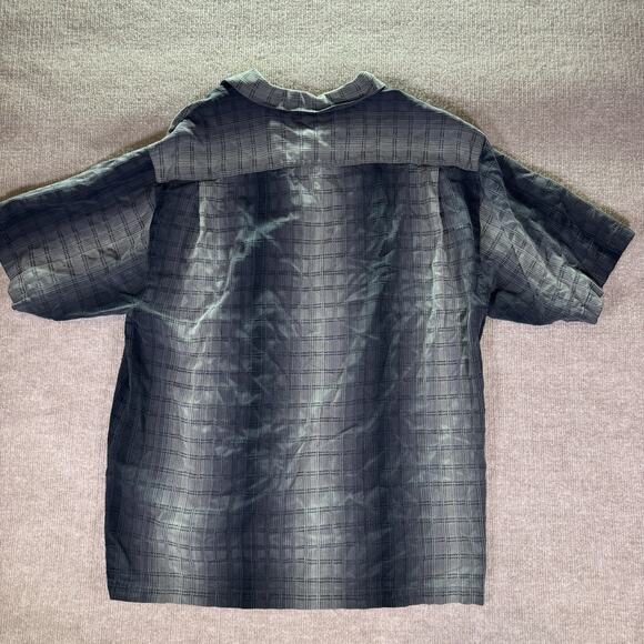Tommy Bahama Black And Grey Striped 100% Silk Shirt‎ Size XL - Picture 6 of 6